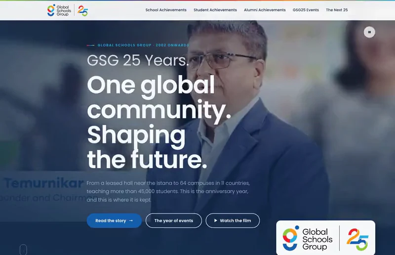 The home page of the GSG25 microsite