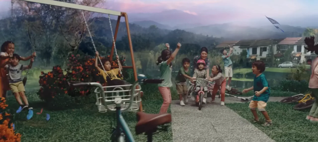Children playing on a village path in the hills, from This is Malaysian Hospitality